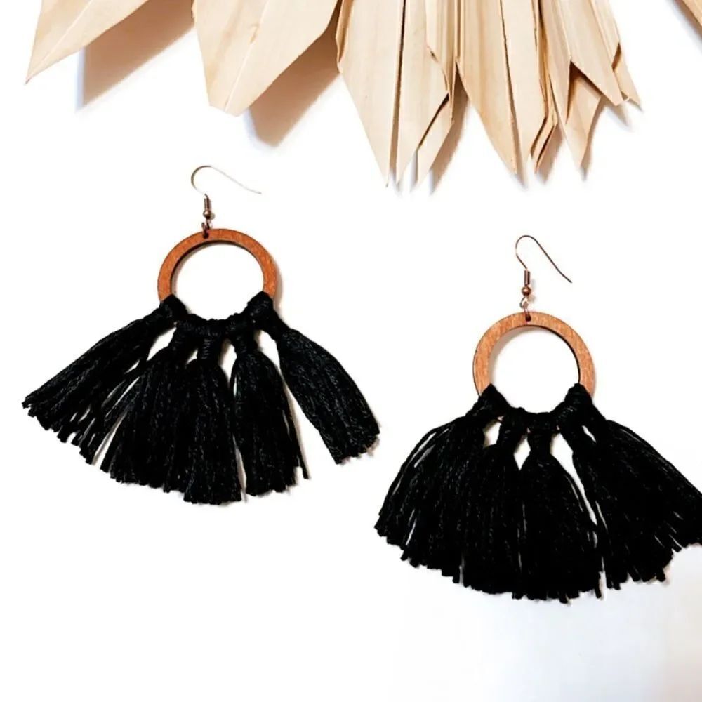 Boho fringe earrings #1166
